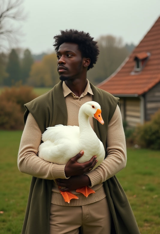 A Farmer and his Duck Art Print