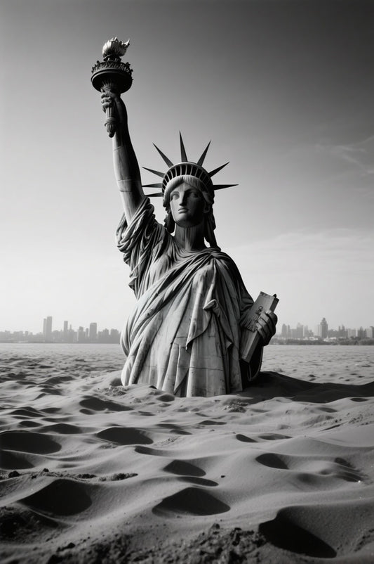 Sinking Liberty Art Print