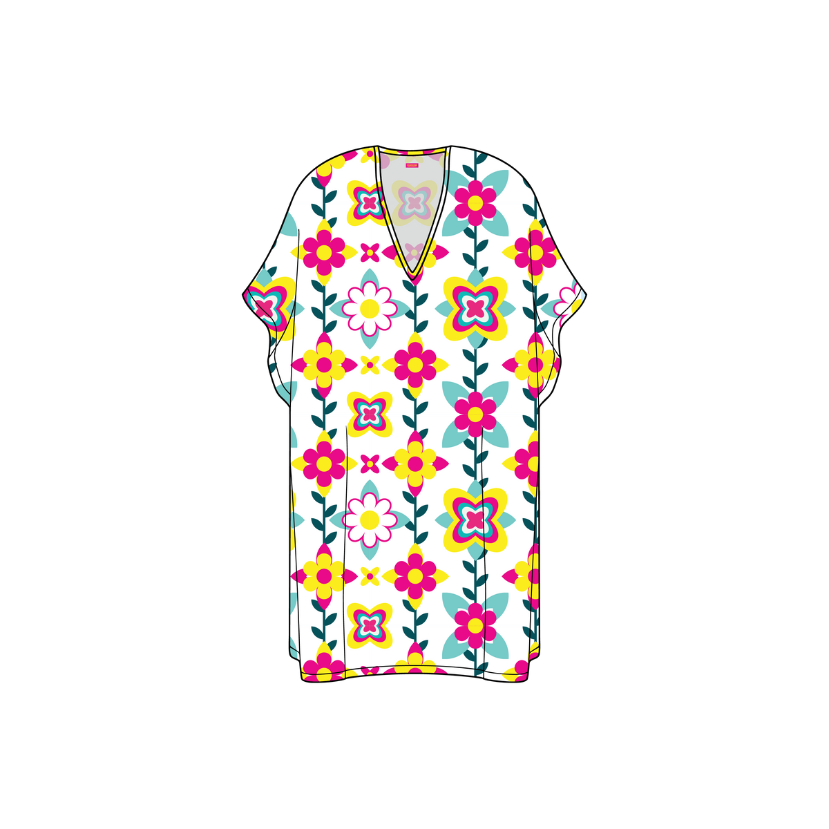 Retro Daisy Kaftan Chiffon - Pre Order