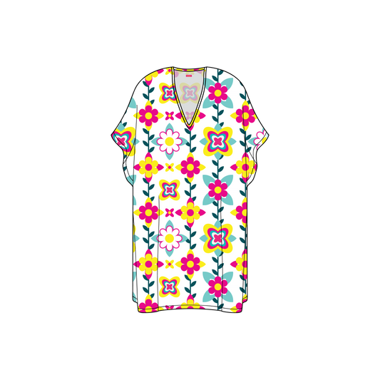 Retro Daisy Kaftan Chiffon - Pre Order
