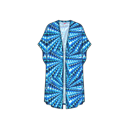 Spidey Blue Kimono Chiffon
