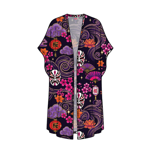 Neon Kabuki Kimono Chiffon - Pre Order