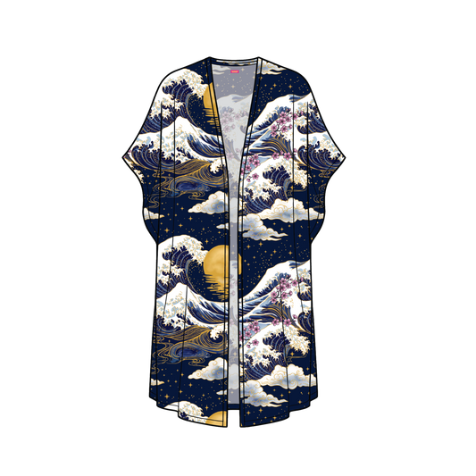 Midnight Wave Kimono Chiffon - Pre Order