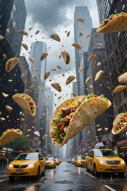 It’s Raining Tacos in New York Art Print
