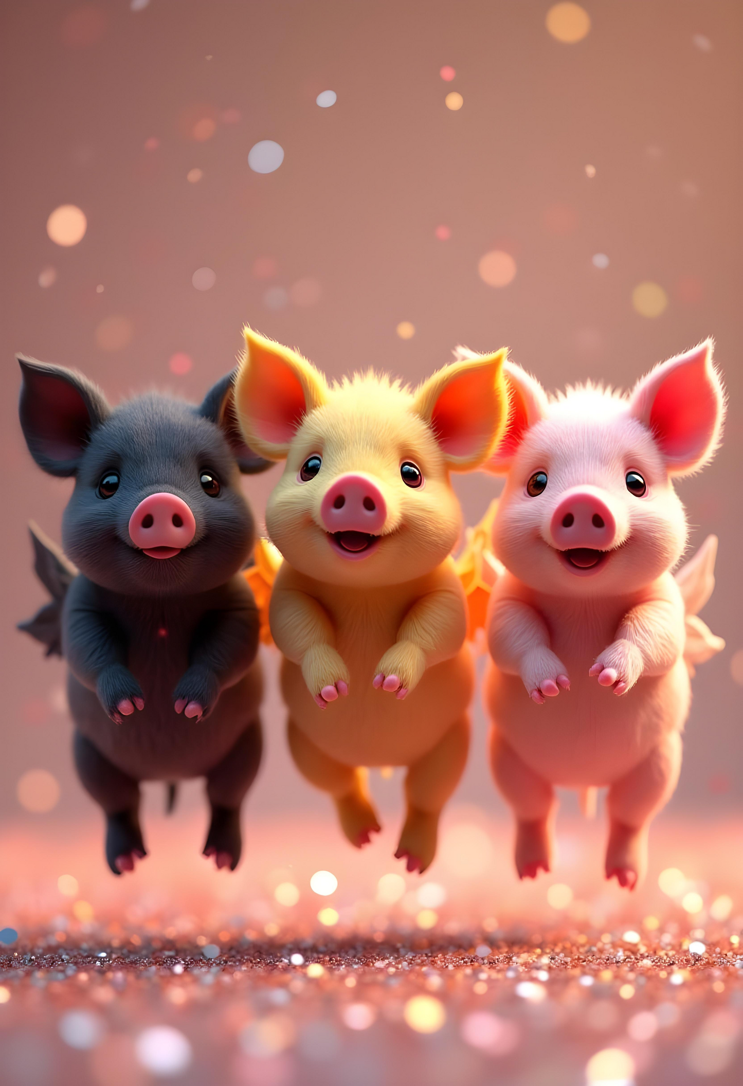 Three Little Oinks Art Print