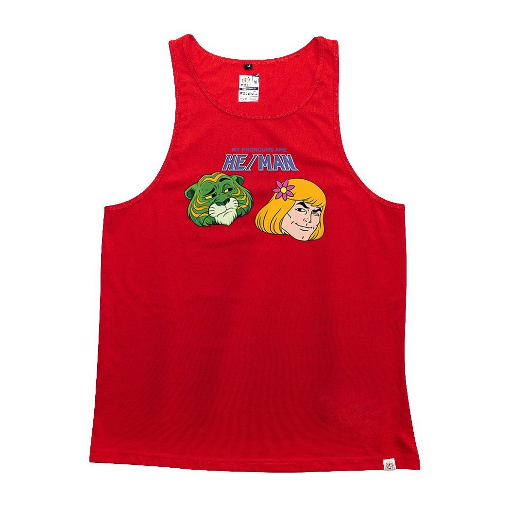 My Pronouns are He/Man Singlet